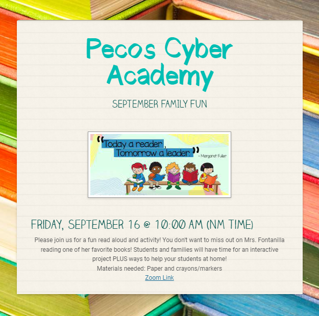 Family Fun Flyer for September